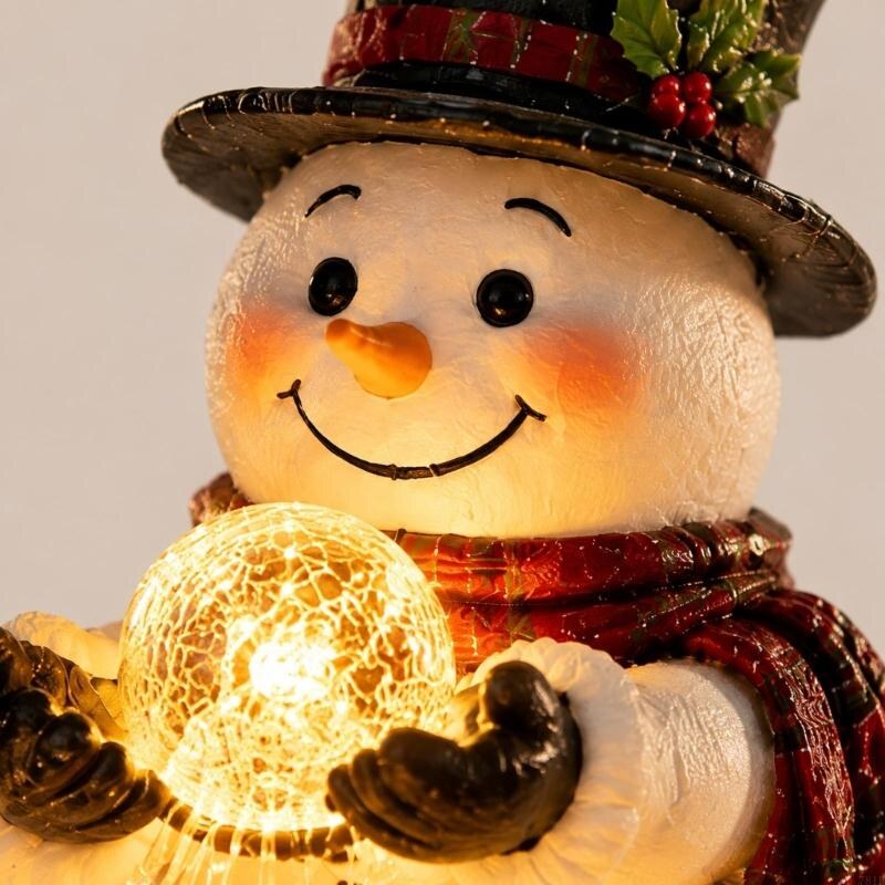 MerryGlow - napelemes hóemberes kerti lámpa LED-világítással