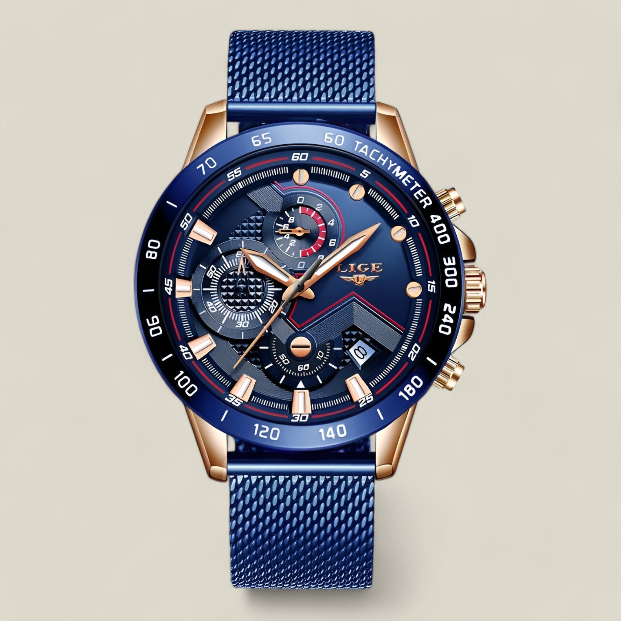 James - Montre de luxe avec mouvement quartz et guichet date pour un look raffiné