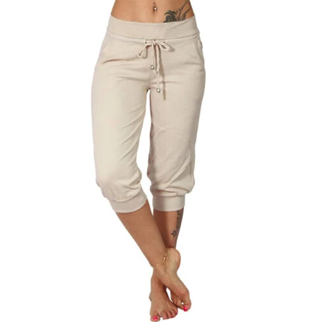 Lucy – Pantaloni capri moderni con coulisse in vita e vestibilità cropped rilassata
