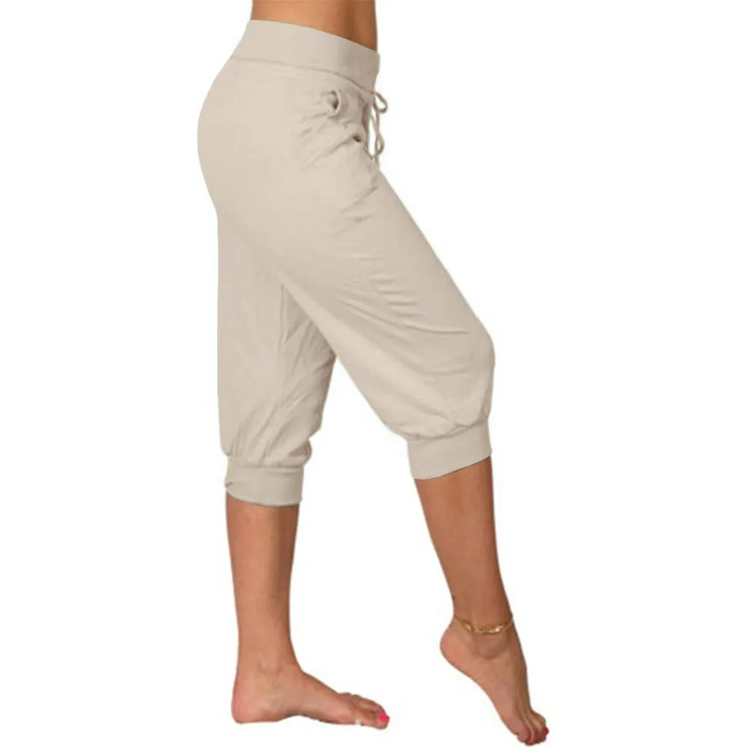 Lucy – Pantaloni capri moderni con coulisse in vita e vestibilità cropped rilassata