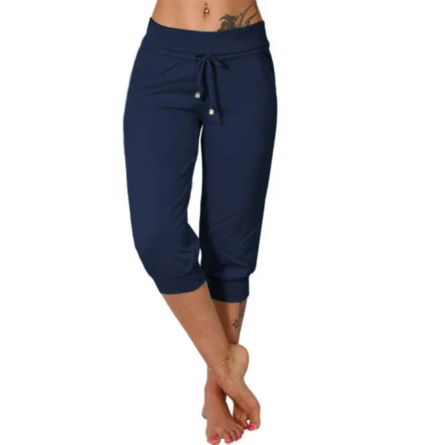 Lucy – Pantaloni capri moderni con coulisse in vita e vestibilità cropped rilassata