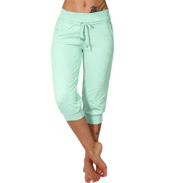 Lucy – Pantaloni capri moderni con coulisse in vita e vestibilità cropped rilassata
