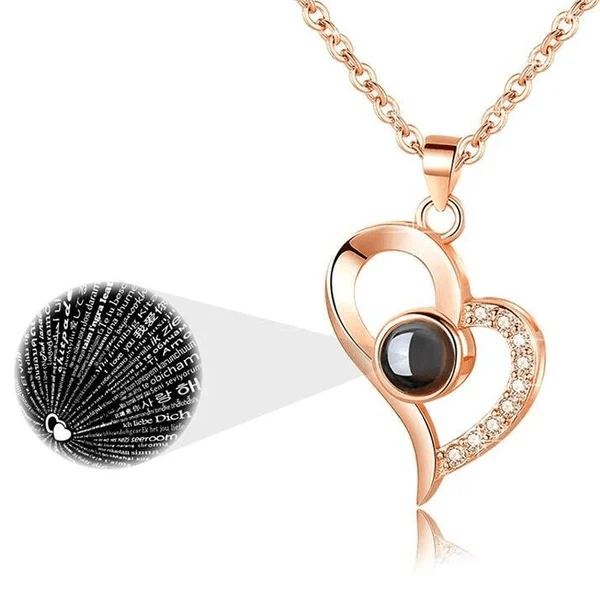 HeartGlow - Personalized "I Love You" pendant with unique projection feature