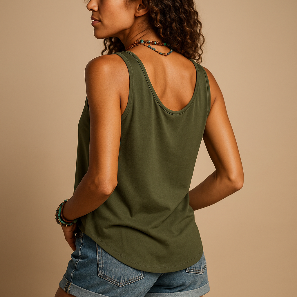 Natasha - Top alla moda con scollo a V profondo e chiusura frontale con bottoni