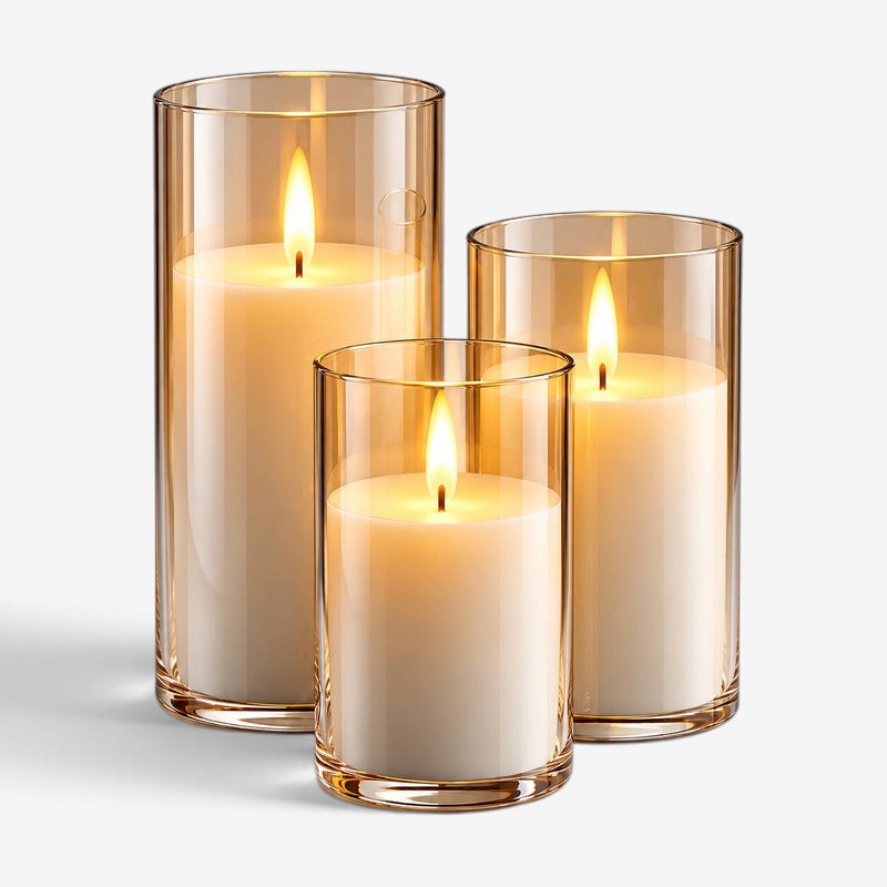WaxGlow - Conjunto de 3 velas LED com controlo remoto