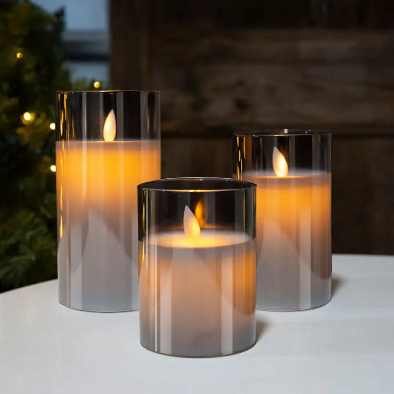 WaxGlow - Conjunto de 3 velas LED com controlo remoto