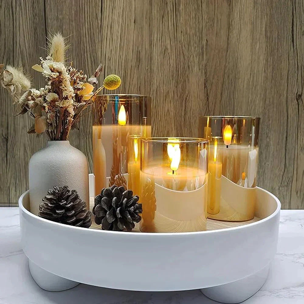 WaxGlow - Conjunto de 3 velas LED com controlo remoto