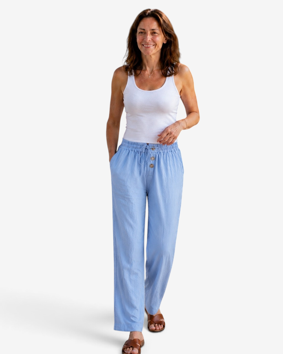 Isabella - Relaxed Fit Summer Pants with Straight Leg and Pockets