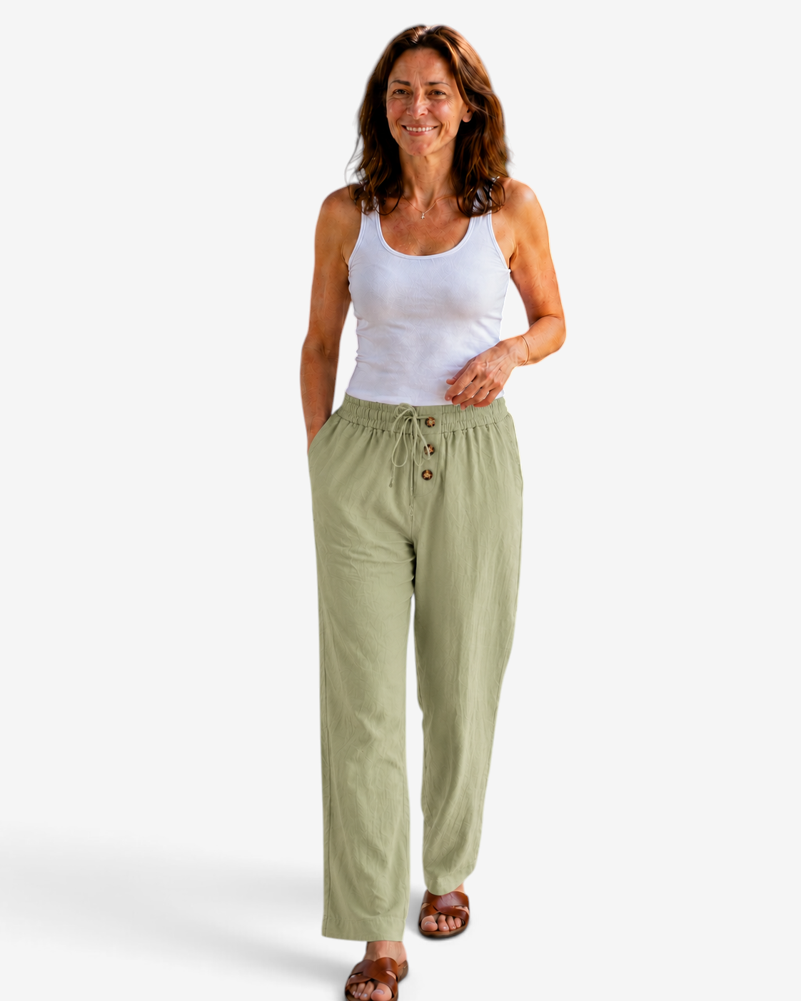 Isabella - Relaxed Fit Summer Pants with Straight Leg and Pockets