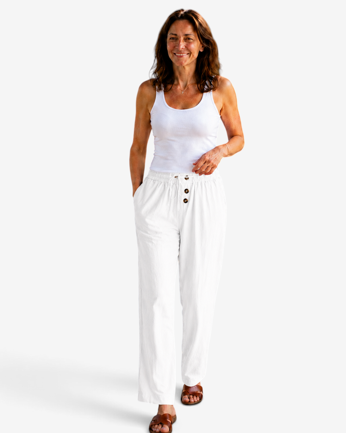 Isabella - Relaxed Fit Summer Pants with Straight Leg and Pockets