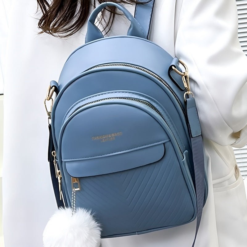 Raya – Trendy compact shoulder bag with multiple zip pockets and adjustable straps