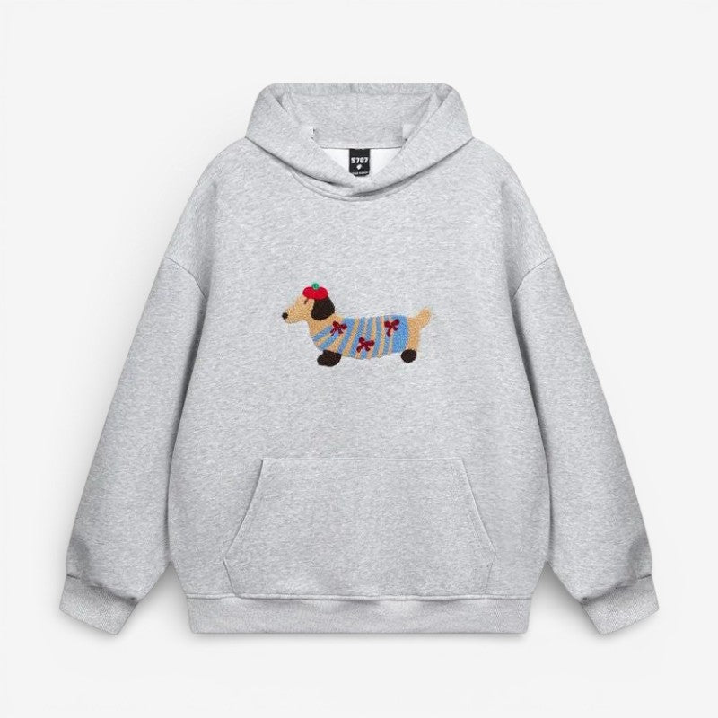 CozyKeen - Long sleeve hoodie with dog embroidery