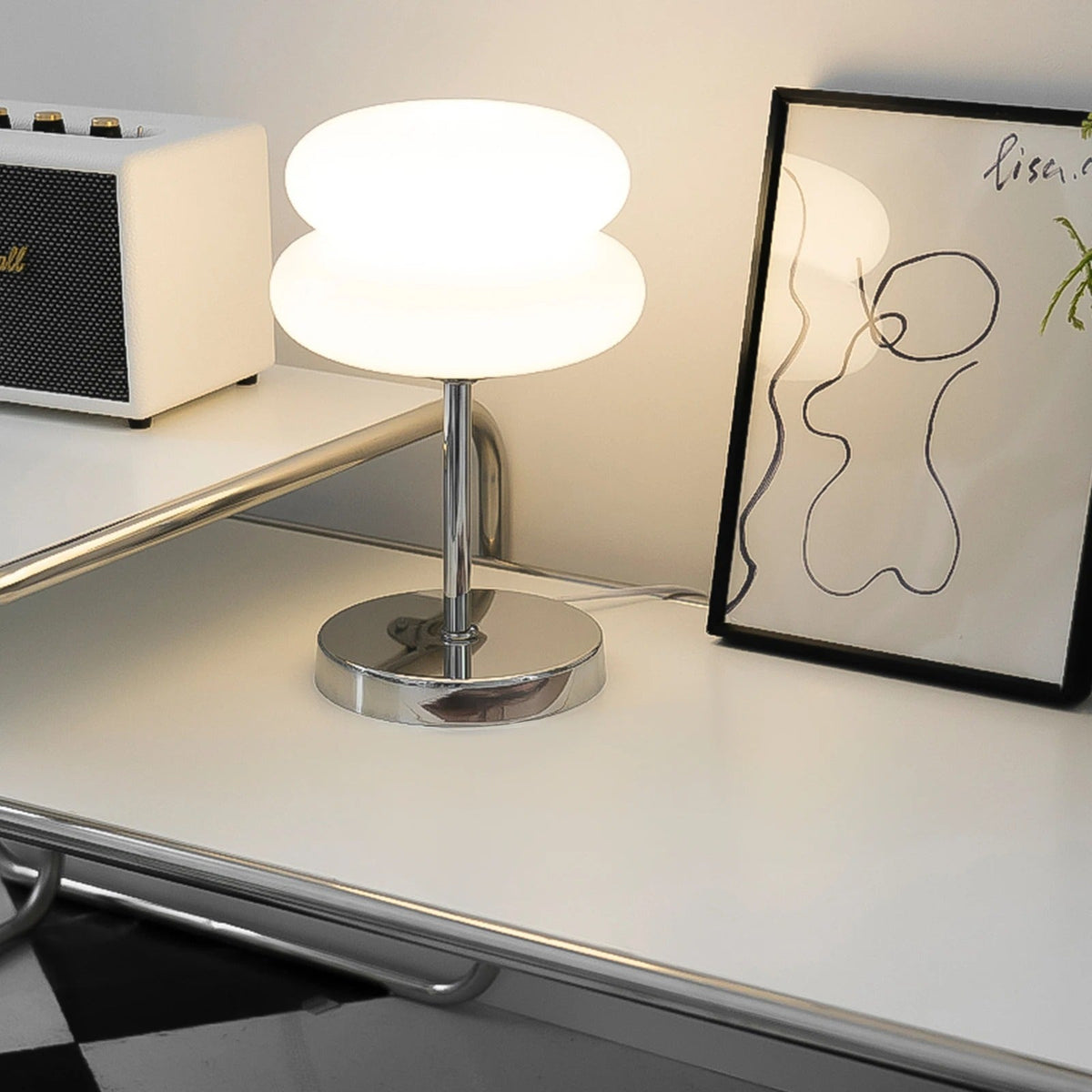 LumiGlass - Skleněná stolní lampa s dvojitým difuzorem