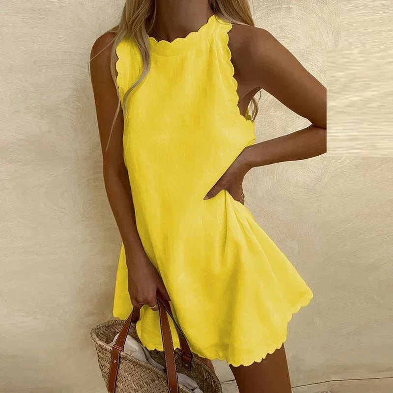 Esme - Lightweight sleeveless mini dress with round neck