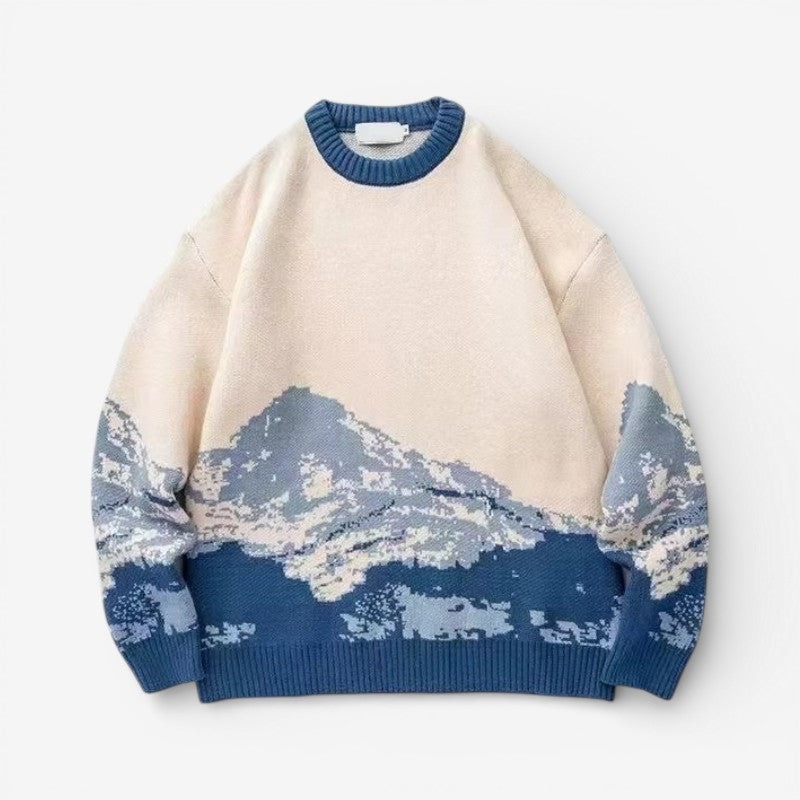 Boaz - Long sleeve crew neck sweater with printed design