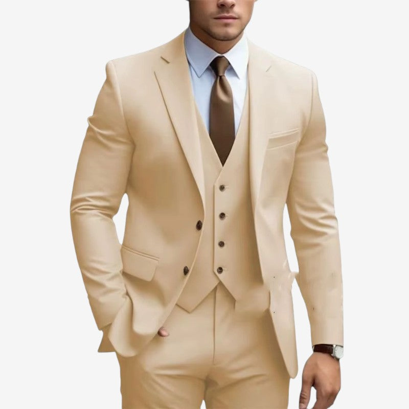 Joshua – 3 Piece Slim Fit Blazer Set with Wide Leg Pants