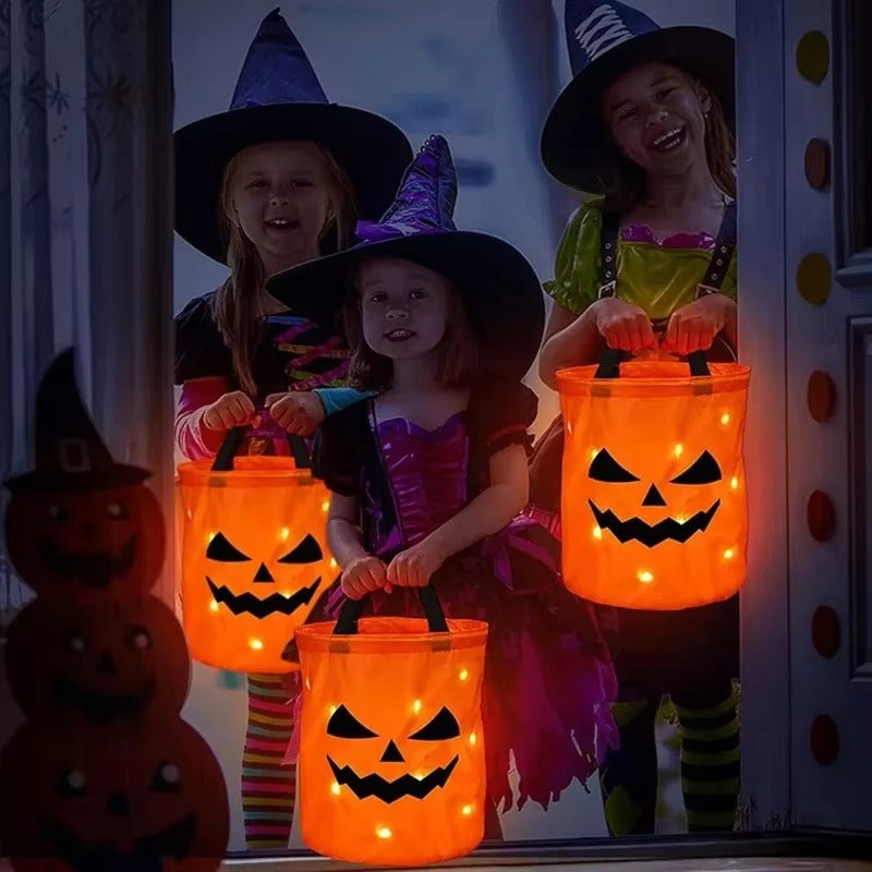 GlowTote – Coș LED pentru bomboane în formă de dovleac pentru decorațiuni de Halloween