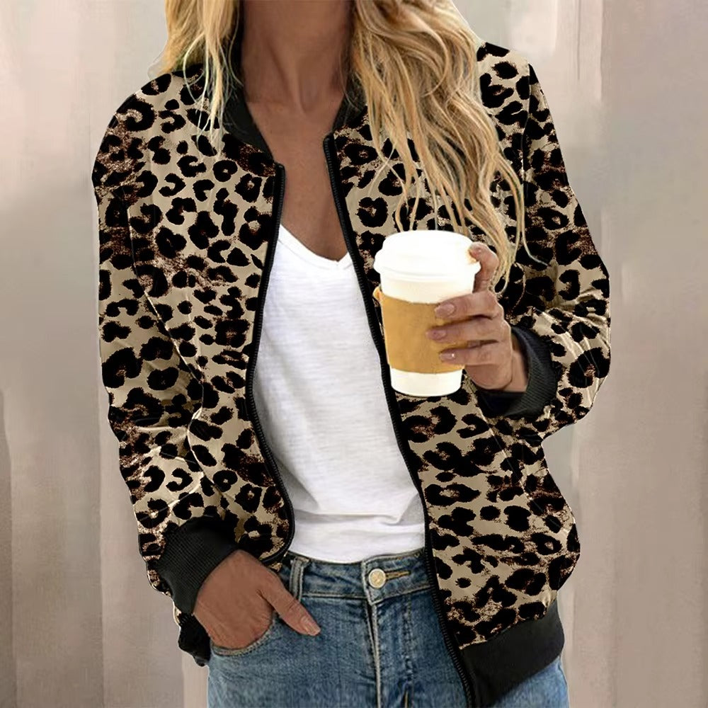 Isabella – Veste aviateur en polyester avec poignets côtelés et fermeture devant