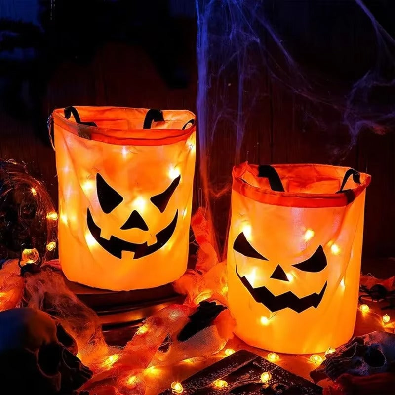 GlowTote – Coș LED pentru bomboane în formă de dovleac pentru decorațiuni de Halloween