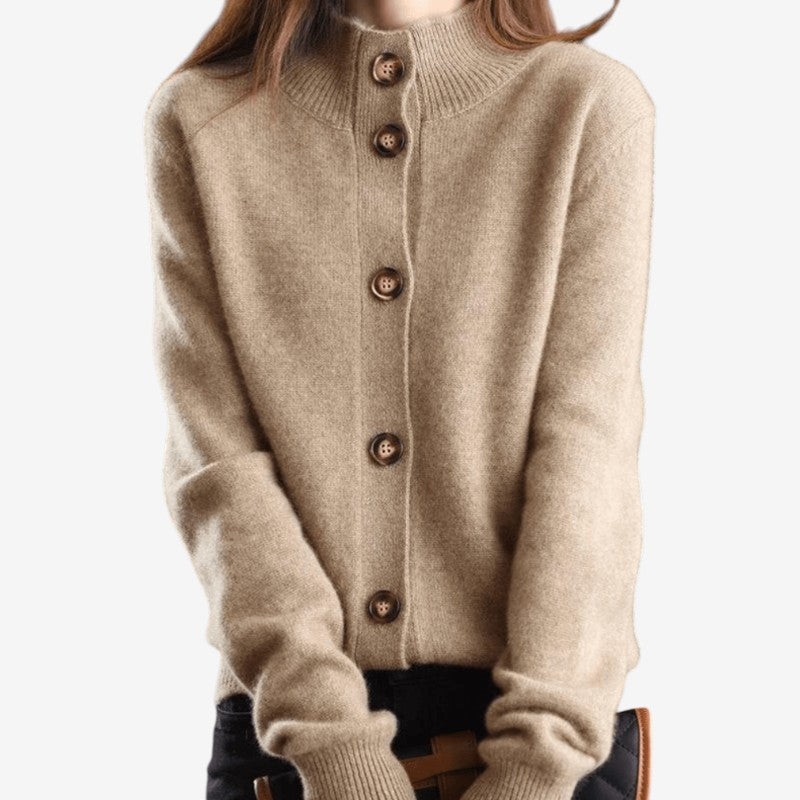 Lacey - Kardigan z długim rękawem i zapięciem na guziki | Standardowy krój do codziennego noszenia | Rozmiary XS–3XL | Beżowy, Khaki, Brązowy, Niebieski, Czarny