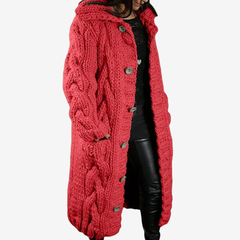 Poppy - Long Sleeve Oversized Cardigan with Button Closure