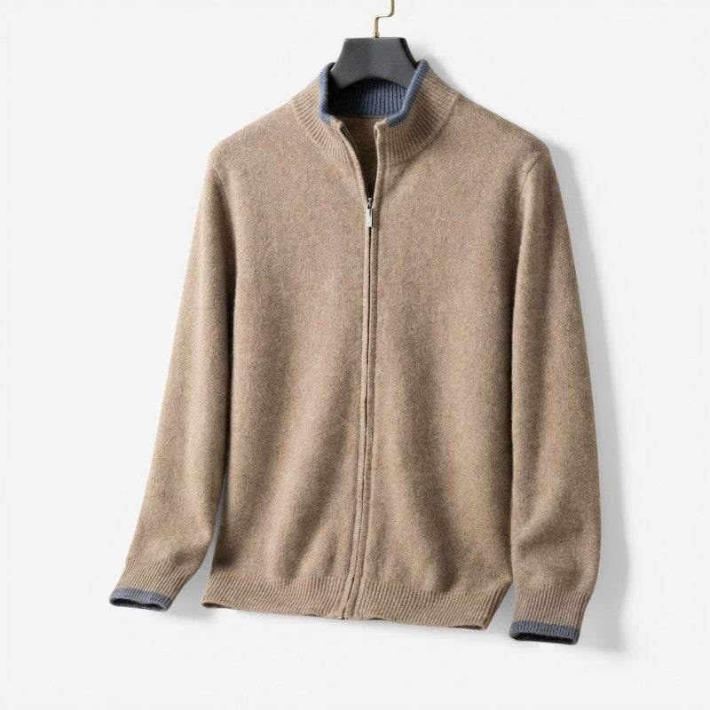 Pulover slim fit pentru bărbați, cu fermoar