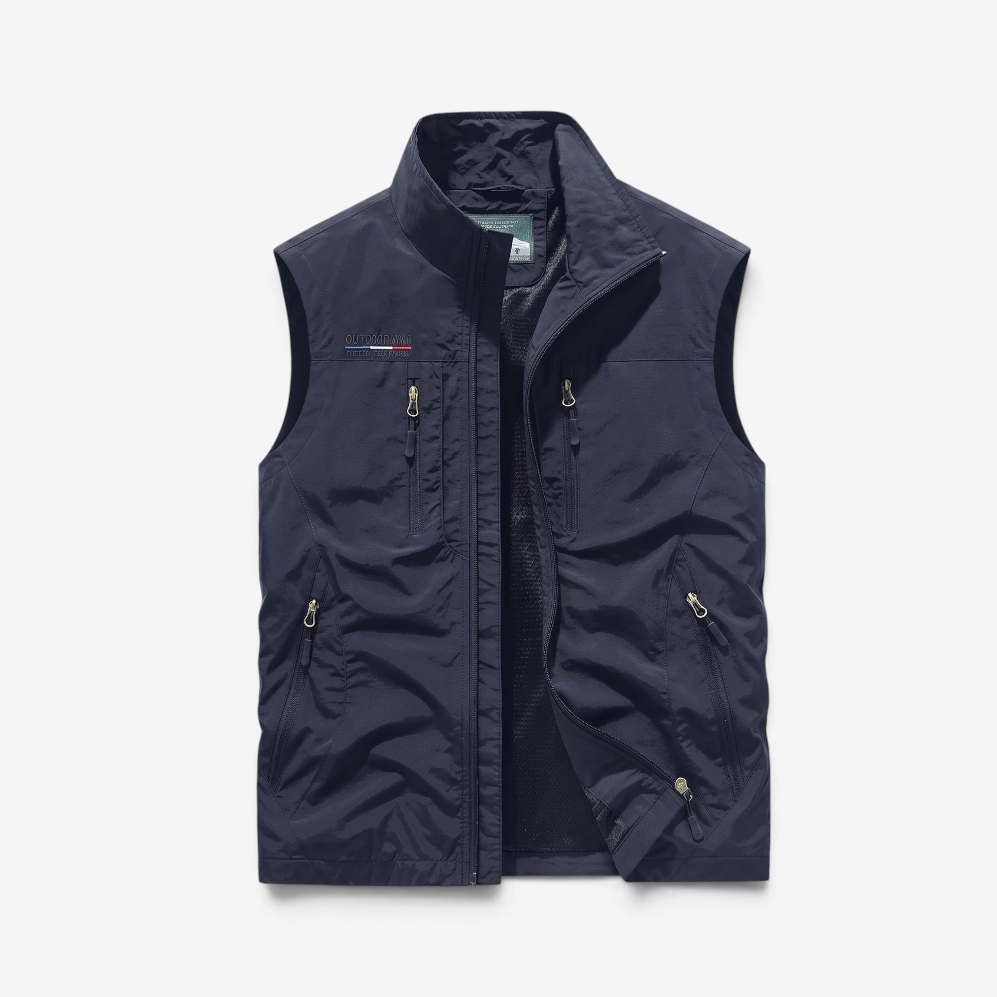 Gilet cargo leggero da uomo con numerose tasche con cerniera