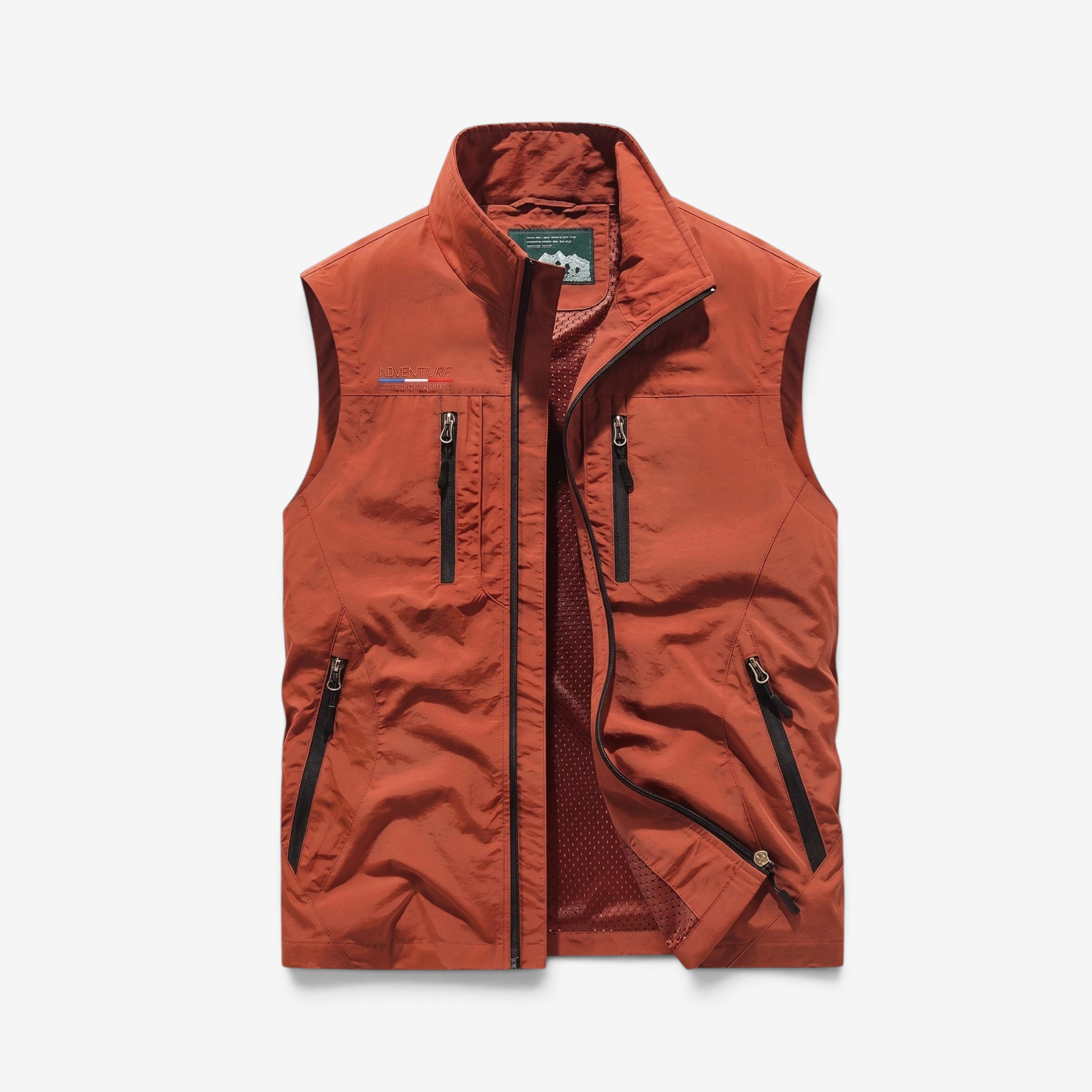Gilet cargo leggero da uomo con numerose tasche con cerniera