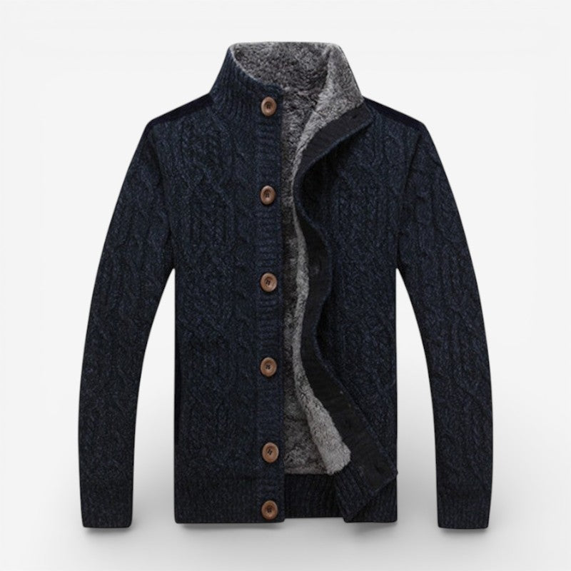 Franco - Cardigan zippé à manches longues avec poches latérales