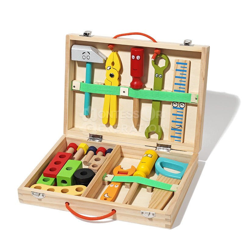 ToolMaster - Set di attrezzi in legno per stimolare creatività e motricità