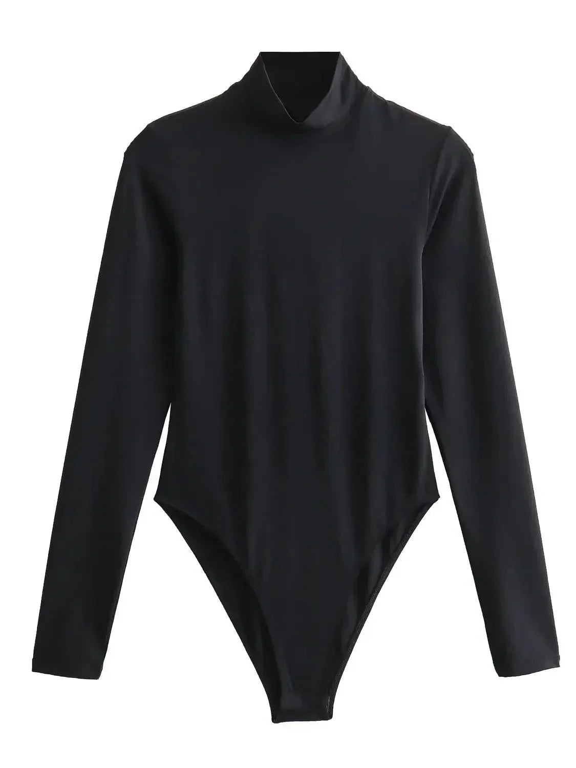 Selena - Slim bodysuit with long sleeves and high neckline