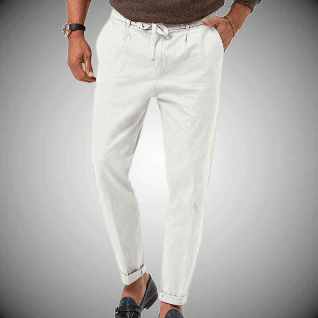 Jaxon - Getailleerde broek met elastische tailleband en stijlvolle manchetten