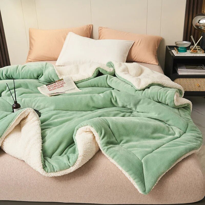 CloudWrap - Coperta in pile ultra morbida con fodera in Sherpa peluche per un comfort accogliente
