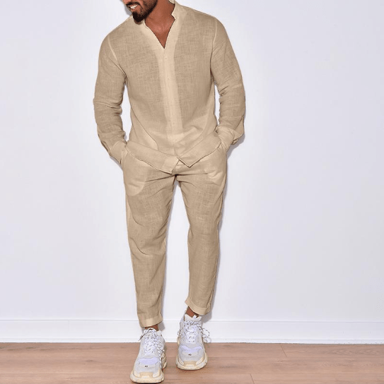 Liam - Ensemble deux pièces stylé avec chemise coupe décontractée et pantalon fuselé