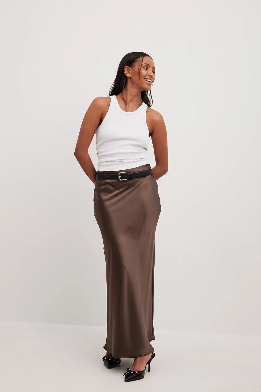 Rozi - Elegante gonna lunga a vita alta con design fluido