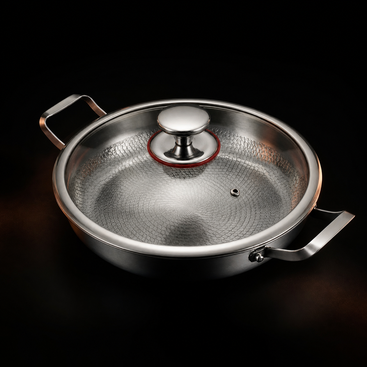 Titanova - Poêle en titane à finition martelée traditionnelle