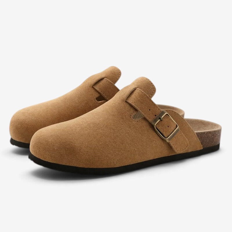 CorkStep - Suede Clogs With Adjustable Buckle