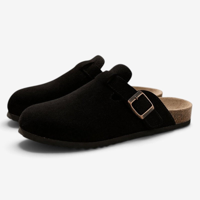 CorkStep - Suede Clogs With Adjustable Buckle