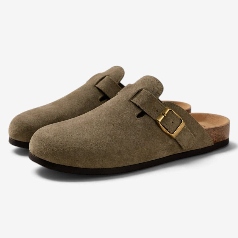 CorkStep - Suede Clogs With Adjustable Buckle