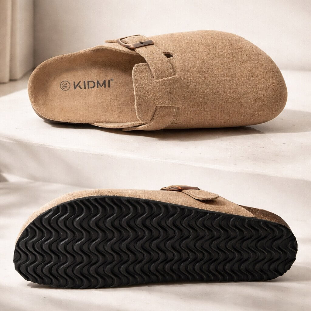 CorkStep - Suede Clogs With Adjustable Buckle