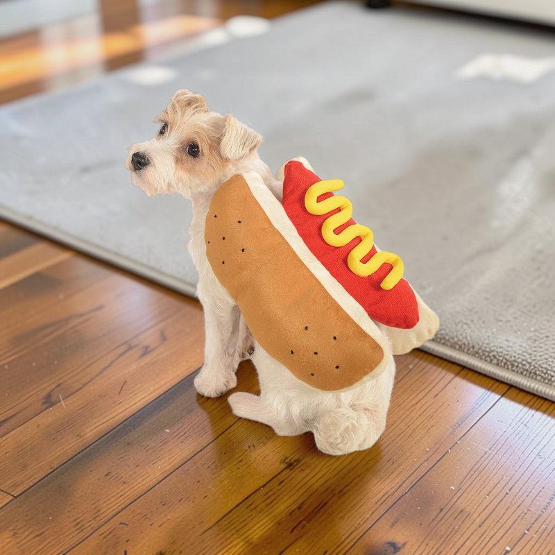 BarkBite – kostým hot dogu pro psy s veselým designem
