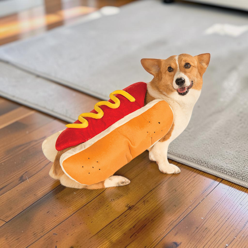 BarkBite – kostým hot dogu pro psy s veselým designem