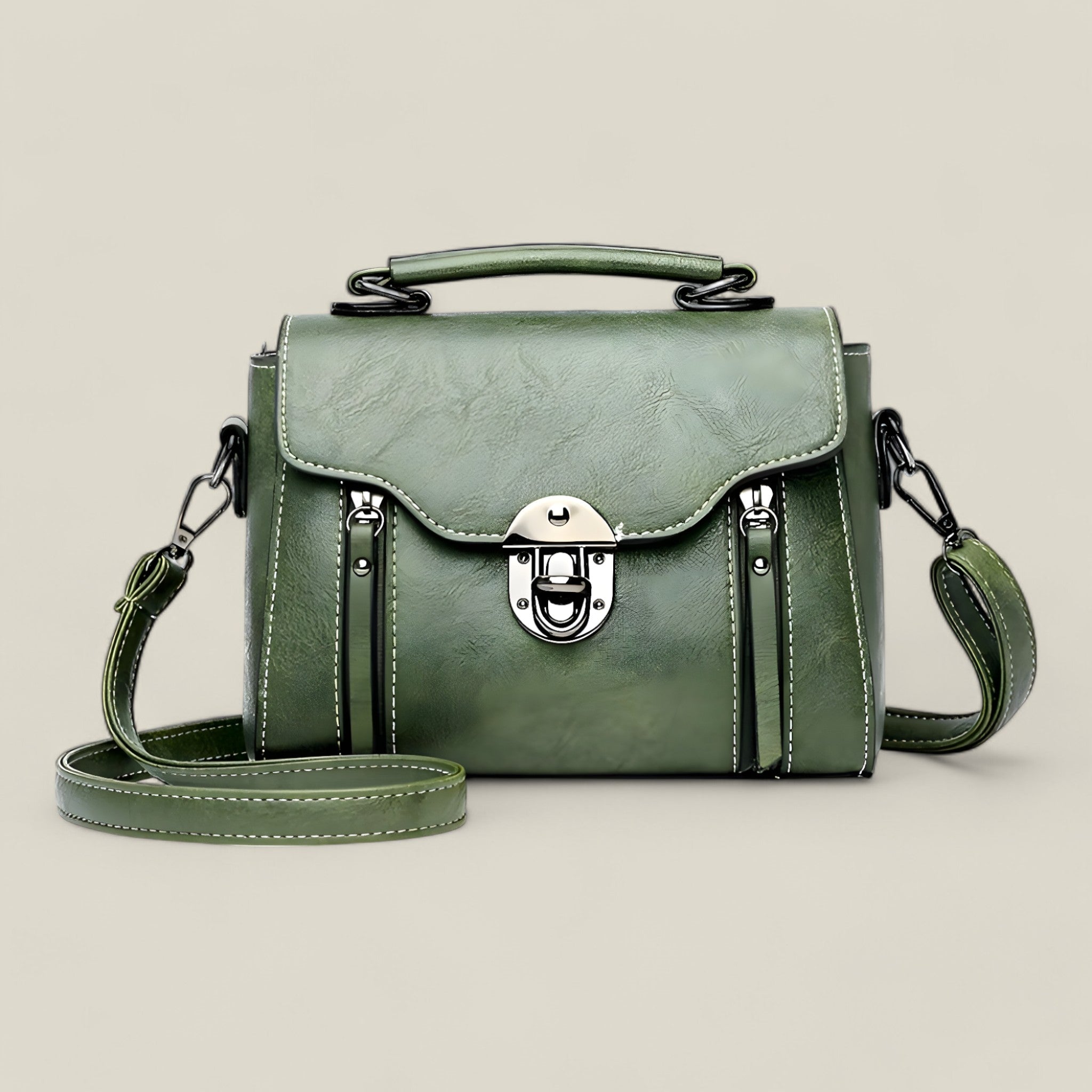 Elara - Elegant square shoulder bag with flap closure