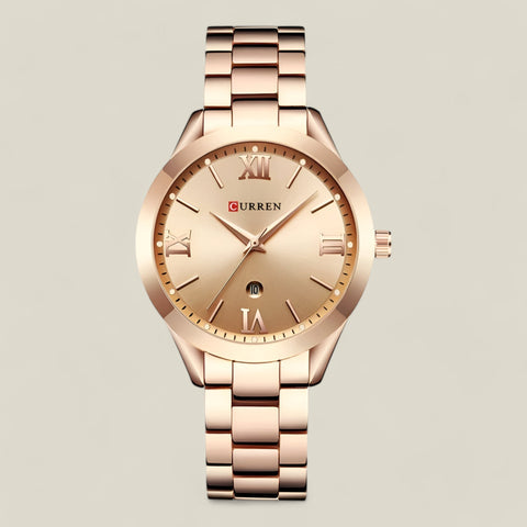 Fleur – Orologio da polso elegante con cinturino in acciaio e quadrante stiloso