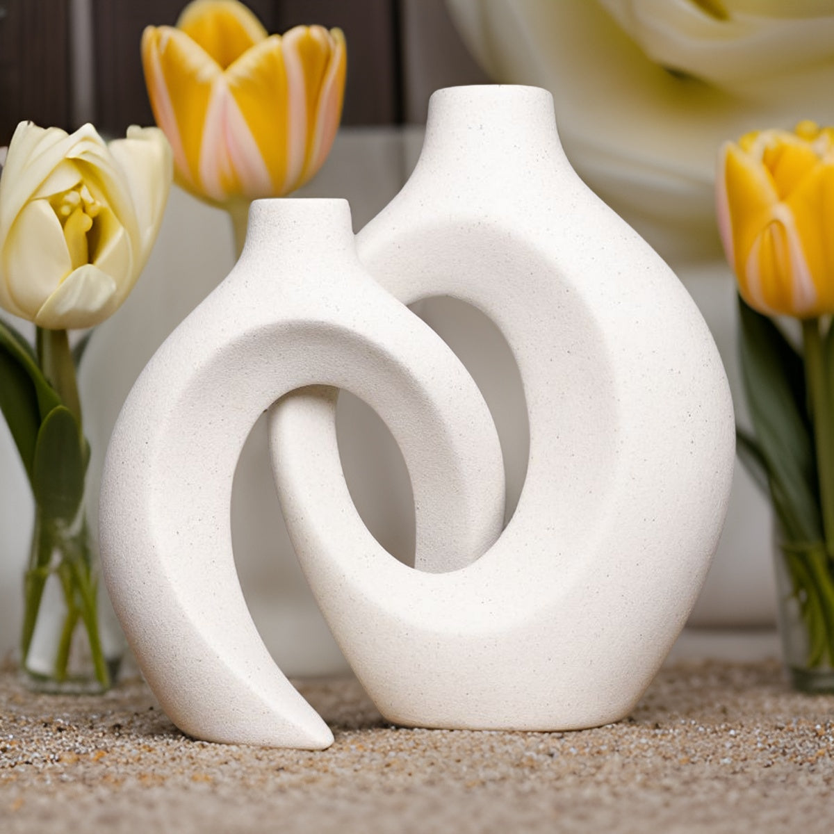 FloraTwist - Vase tressé élégant pour des présentations florales époustouflantes et la décoration intérieure