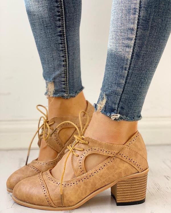 Isabella - Pantofi Oxford eleganți cu toc înalt și design cu șireturi