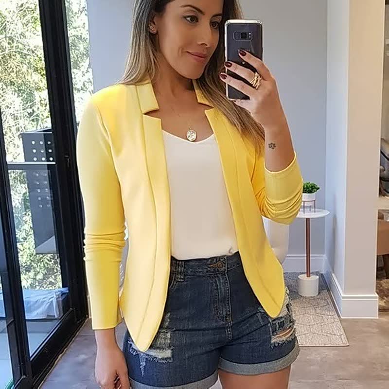 Blazer pour femme à manches longues sans col