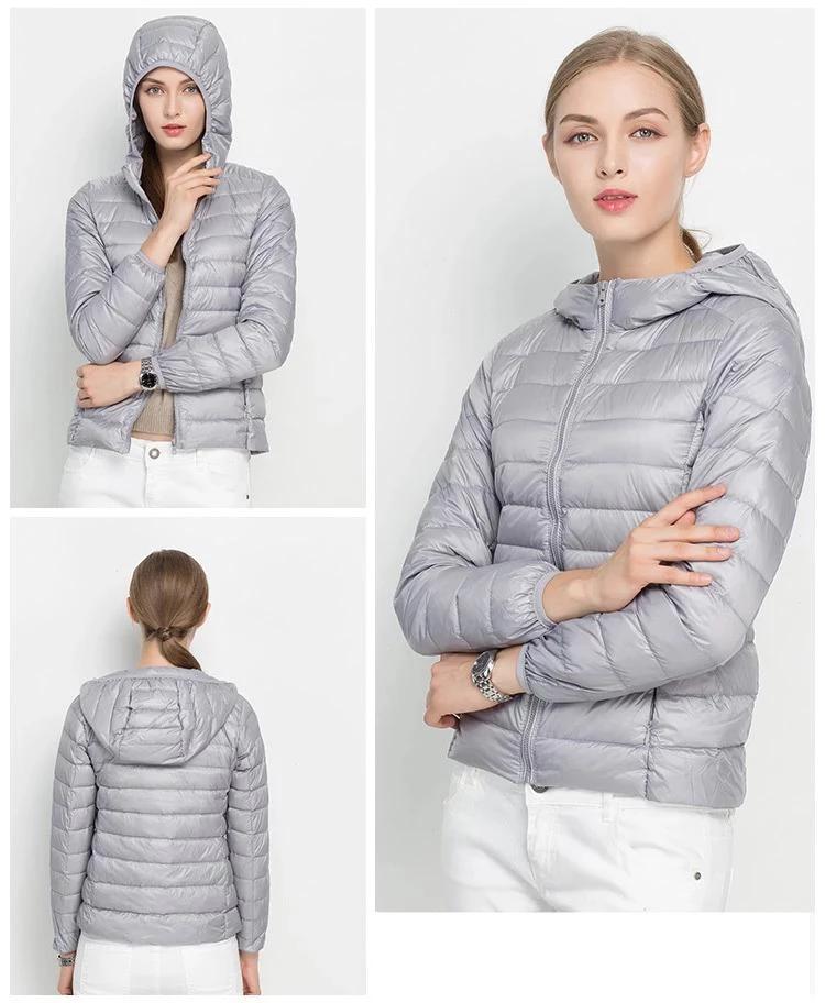Lena – Stylish lightweight puffer coat with hood and front zipper for everyday wear