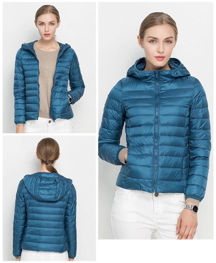 Lena – Stylish lightweight puffer coat with hood and front zipper for everyday wear
