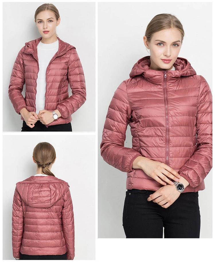 Lena – Stylish lightweight puffer coat with hood and front zipper for everyday wear